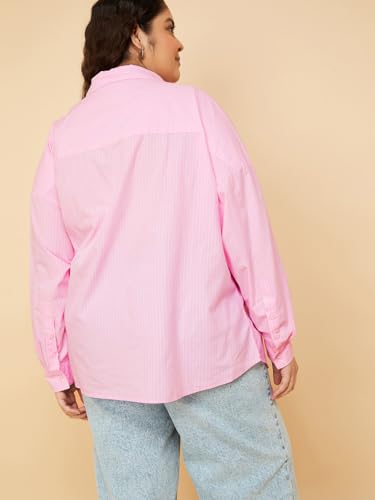 Max Women Striped Regular Fit Shirt (Pink_6XL)