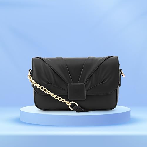 Fastrack Solid PU Zipper Closure Women's Party Sling Bag