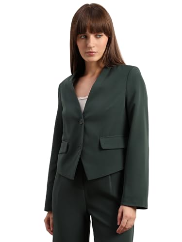 VERO MODA Women's Regular Fit Green Blazer