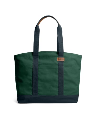 DailyObjects Forest Green-Navy Field Tote Bag |Canvas Tote Shoulder Bag Fits upto 14" Laptop for Women and Men Work & Daily Use |Handcrafted from premium cotton canvas perfect for Work & Daily Use