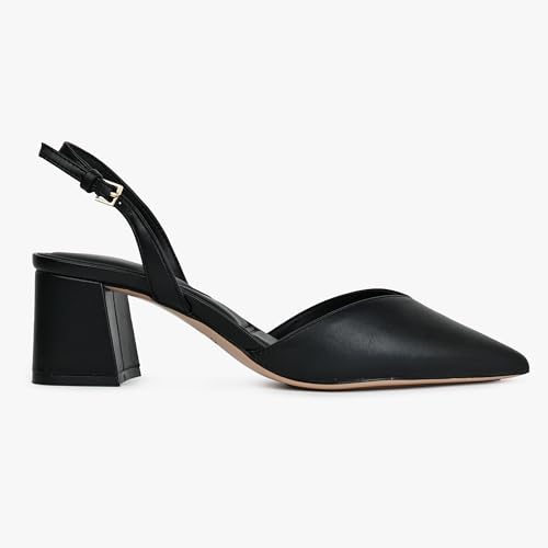 Aldo THERATHA-001-BLACK Synthetic Pointy Toe Sling Back Block Heel Shoe (3)