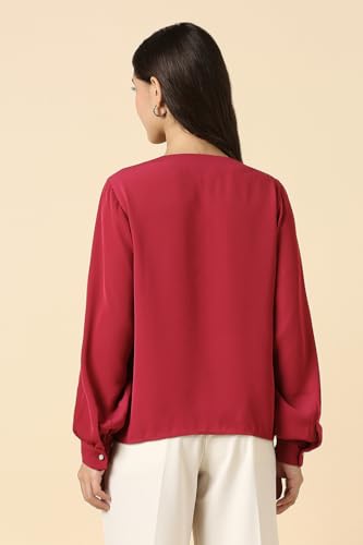 Women Red Solid Formal Top