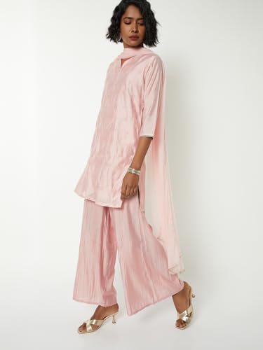 Max Women Embroidered Short Kurta Set(Pink_L)