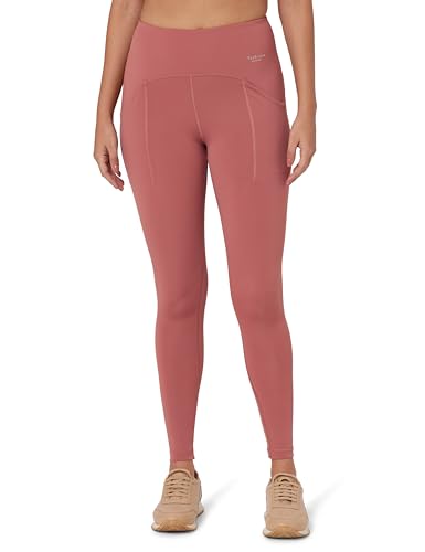 Van Heusen Proactive Elite Women Leggings - Nylon Spandex - Moisture Wicking, High Stretch, Moderate Compression_88314_Seek Rose_S