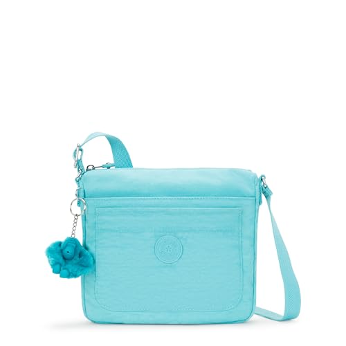 Kipling Women's Sebastian Crossbody, Super Light, Durable Messenger, Shoulder Bag, Deepest Aqua, 9''L x 8.75''H x 1''D, Kipling Women's Sebastian Crossbody Bag