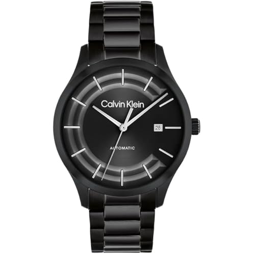 Calvin Klein Ck Iconic China Auto Black Round Dial Unisex Watch|Stainless Steel Material|Multi Color Band - 25300023