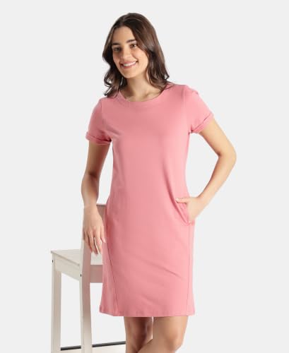 Jockey A195 Women Super Combed Cotton Regular Fit Dress with Side Pockets_Brandied Apricot_XXL