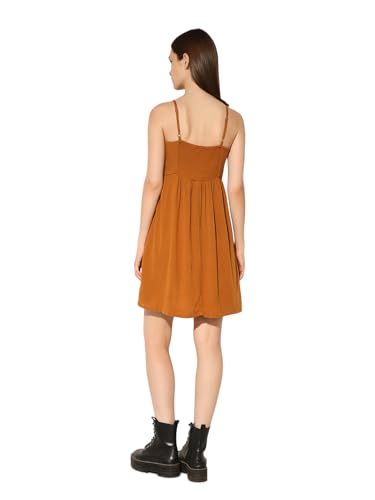ONLY Women's Fit and Flare Brown Dress
