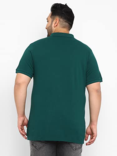 Urbano Plus Men's Green Colour-Block Regular Fit Half Sleeve Cotton Polo T-Shirt (pluspolocbp-015-grnmnt)