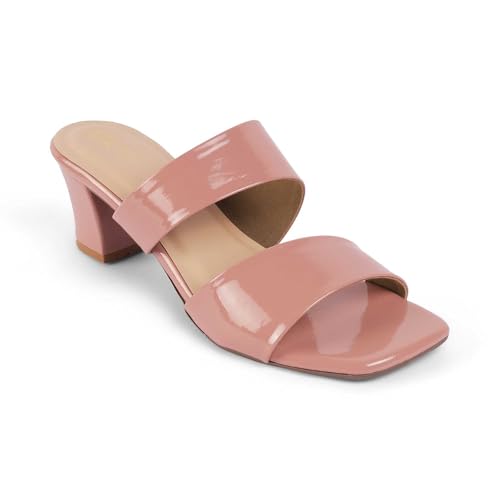 tresmode SANIA Women's Block Heels Sandals Stylish Pink, UK 40