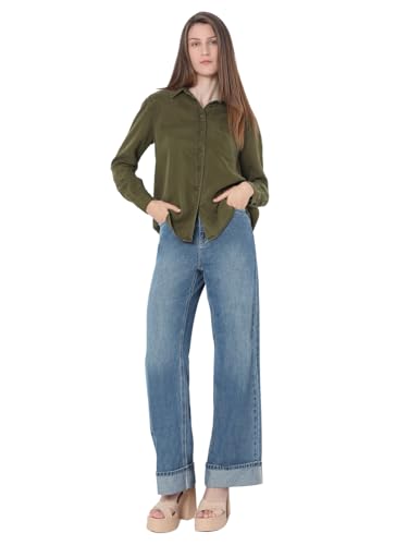 VERO MODA Womens Regular Fit Green Shirt