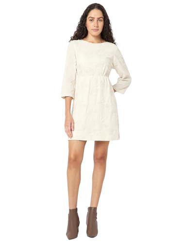VERO MODA Women's Fit and Flare Beige Dress
