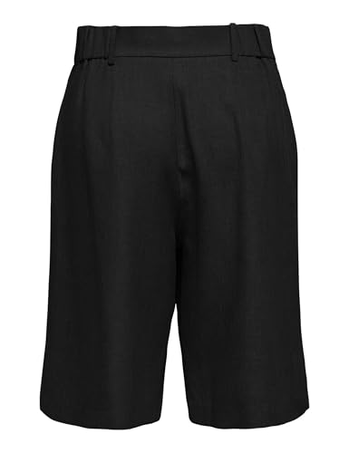 ONLY Women's Solid Regular Fit High-Rise Black Shorts