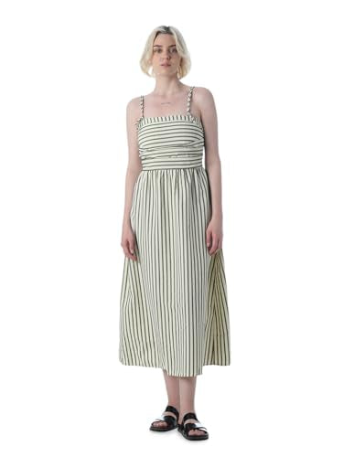 ONLY Women's Striped Fit and Flare Light Green Dress