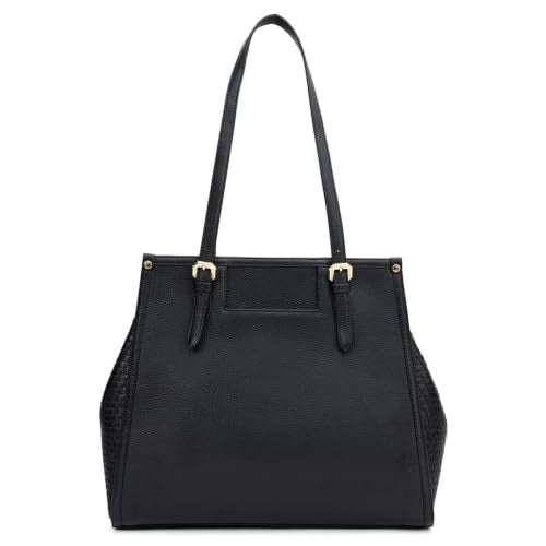 Da Milano Leather Satchel Bag for Women - Black (LB-02310)