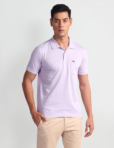 Arrow Men's Regular Fit Polo Shirt (ASAHTS3469_Lavender