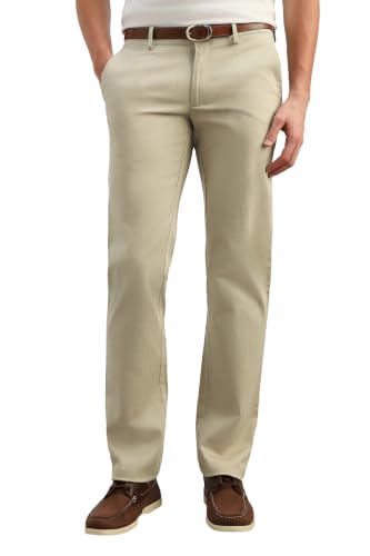 Men Beige Textured Casual Trousers