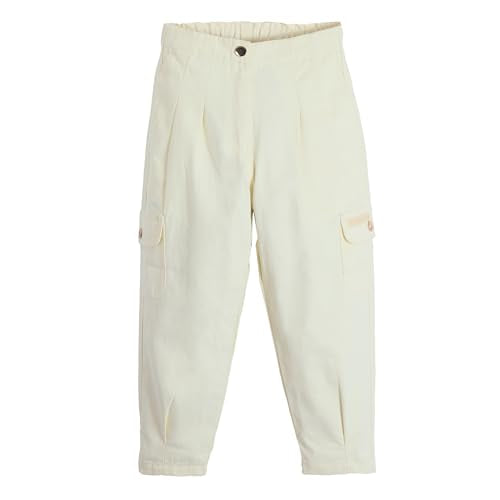 Hopscotch Girls Solid Print Beige Pants for Ages (4-5 Years)