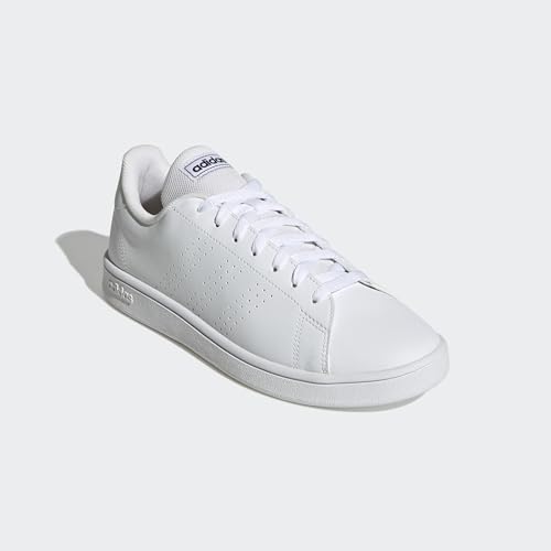 Adidas Men Synthetic Advantage Base Tennis Shoes, FTWWHT/FTWWHT/SHANAV, UK-8.5