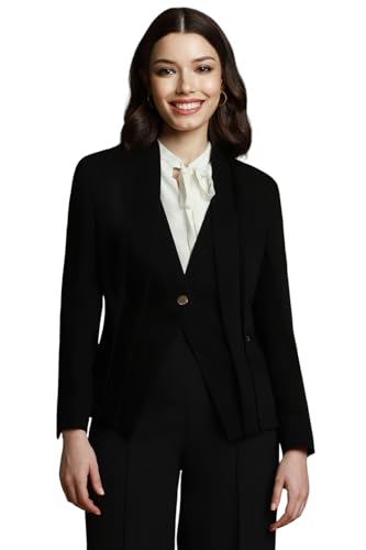 Allen Solly Women's Blazer (AHBZWRGFH84731_Black_2XL
