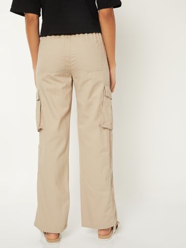 Max Women Solid Cargos (Beige_M)