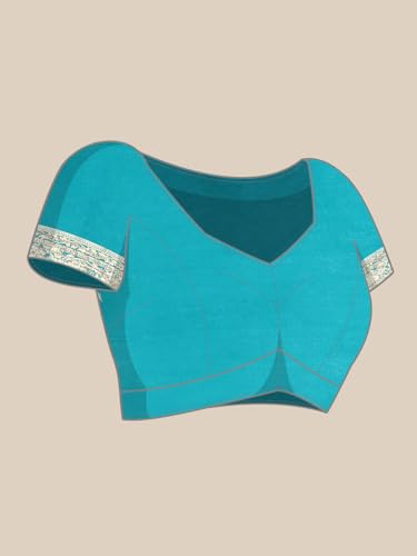 MOHEY Blue Art Silk Zari Weaved Saree for Women