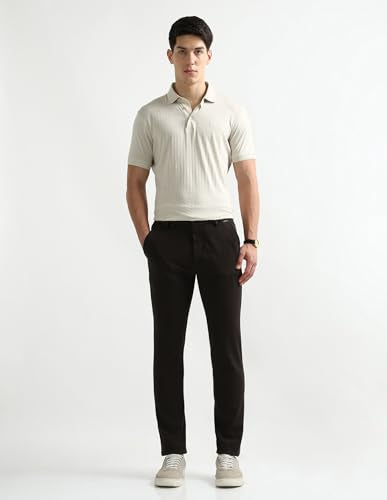 Arrow Sports Men's Slim Casual Pants (ASAKTR2626_Olive