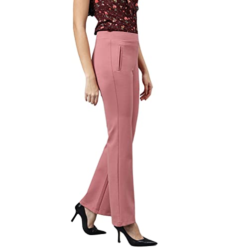 Latin Quarters Women's Pink Solid Jegging