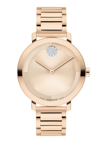 Movado Bold Swiss Qtz Light Rose Gold Round Dial Women's Watch- 3601266