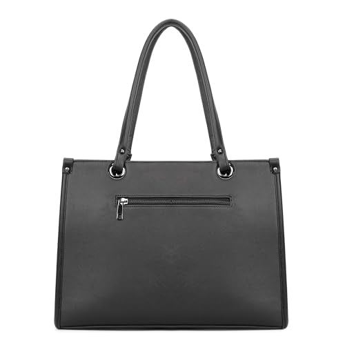 Pramadda Pure Luxury Hazel tote bags for women office use | Handbags for women stylish | tote bag for college use and daily travel needs | Suede Luxe Tote Bag. (Classic Black)