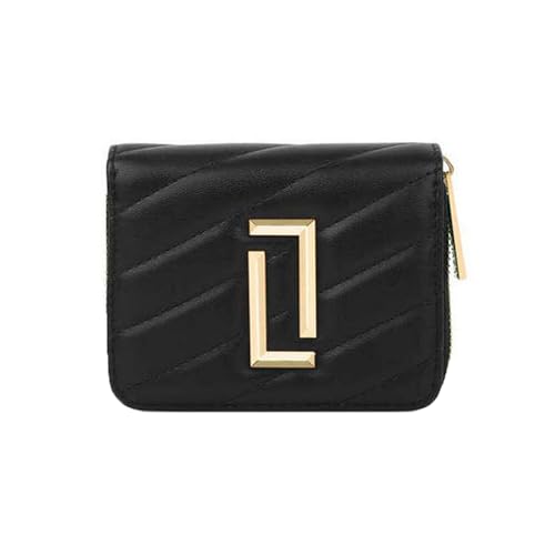 Lavie Zipper Diagonal PU Women's Casual Wear Wallet (Black, Small)