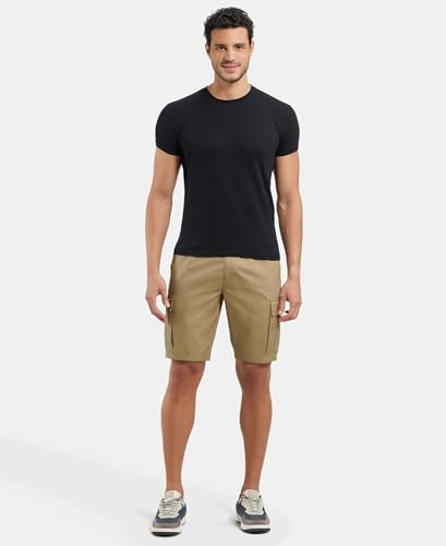 Jockey UM17 Men's Super Combed Mercerised Cotton Woven Straight Fit Cargo Shorts_Sepia Tint_XXL