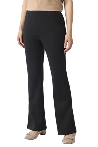 Women Black Solid Formal Trousers