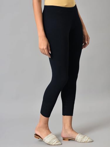 W for Woman Deep Navy Winter Leggings (Size: M)-24NOW62080-217479