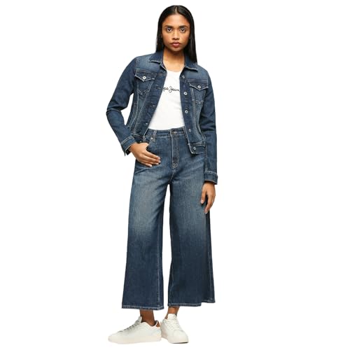 Pepe Jeans Women's Relaxed Jeans (PL204658J676_Med Used_Dark Indigo Blue