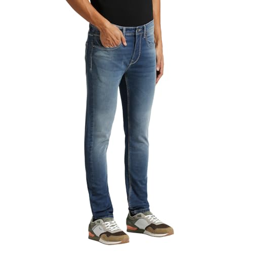 Pepe Jeans Men's Skinny Jeans (PM207877Q051_Light Used Indigo Blue