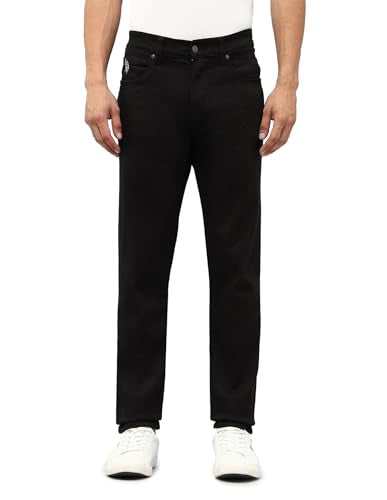 U.S. Polo Assn. Denim Co. Men's Brandon Slim Tapered Fit Black Jeans (UDJEN1854_Black_32)