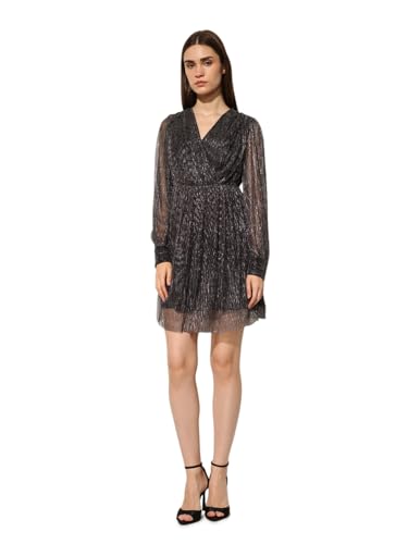 ONLY Women's Embellished Fit and Flare Black Dress