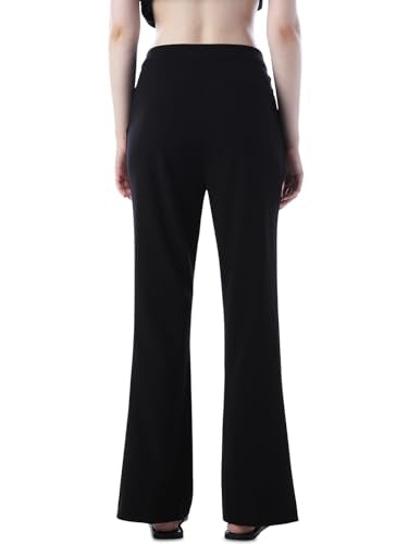 ONLY Women's Solid Flared Black Pants