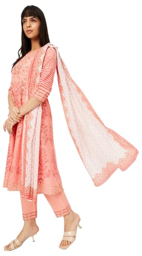 Max Women's Cotton Kurta Set (KALST42017PEACH_Peach