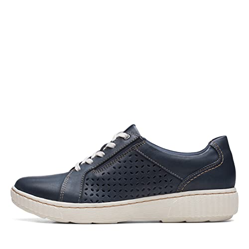 Clarks Women's Caroline Ella, Navy Leather, 5
