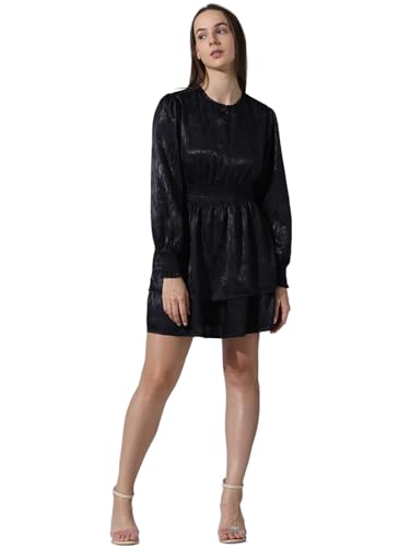 ONLY Women's Polyester A-Line Above The Knee Dress (15337322- Anthracite