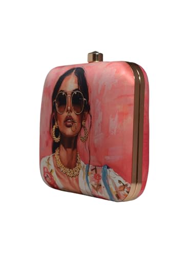 Modern Muse Woman Portrait Printed Clutch