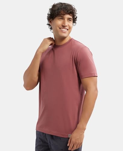 Jockey 2714 Men's Super Combed Cotton Rich Solid Round Neck Half Sleeve T-Shirt_Wild Ginger_XL