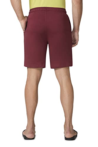 Van Heusen Men Shorts - 100% Combed Cotton - Drawstring Waist, Functional Pockets_57001_Wine_L