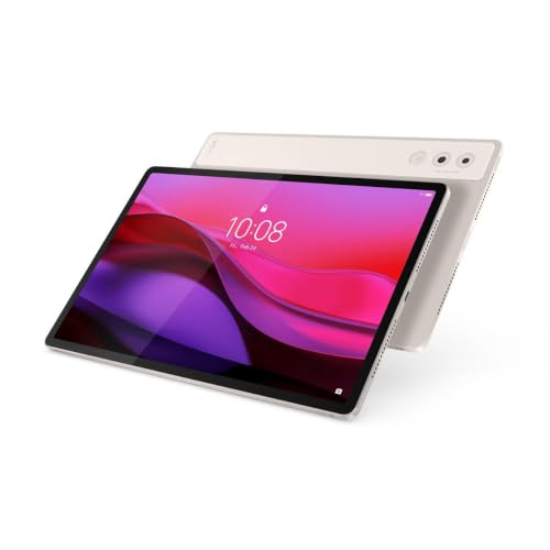 Lenovo Yoga Tab Plus ZAEG0096US 12.7" 3K 144Hz 256GB Wi-Fi Tablet, Qualcomm Snapdragon 8 Gen 3 3.3GHz, 16GB RAM, Android 14, Seashell