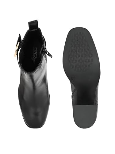 Delize Womens Black Ankle High Heel Boots 67830-40