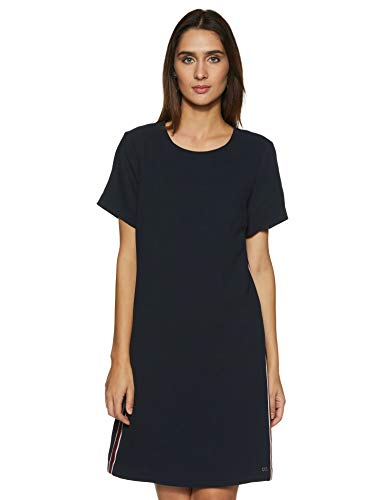 Tommy Hilfiger Women's Synthetic Shift Knee-Long Dress (P9AWV123_Midnight_2)