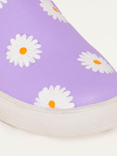 THE QUIRKY NAARI Hello Daisy Slipons with A Beautiful Lavender Design | Purple