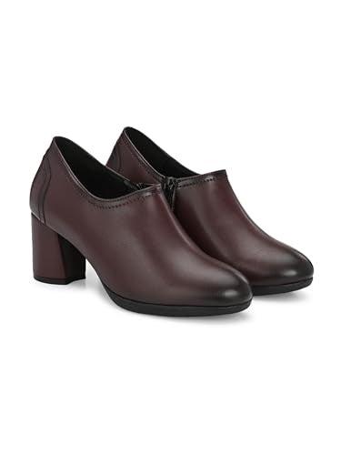 Delize Womens Brown/Cherry mid Heel Shoes (Brown, Numeric_5)